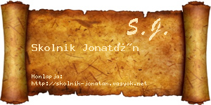 Skolnik Jonatán névjegykártya